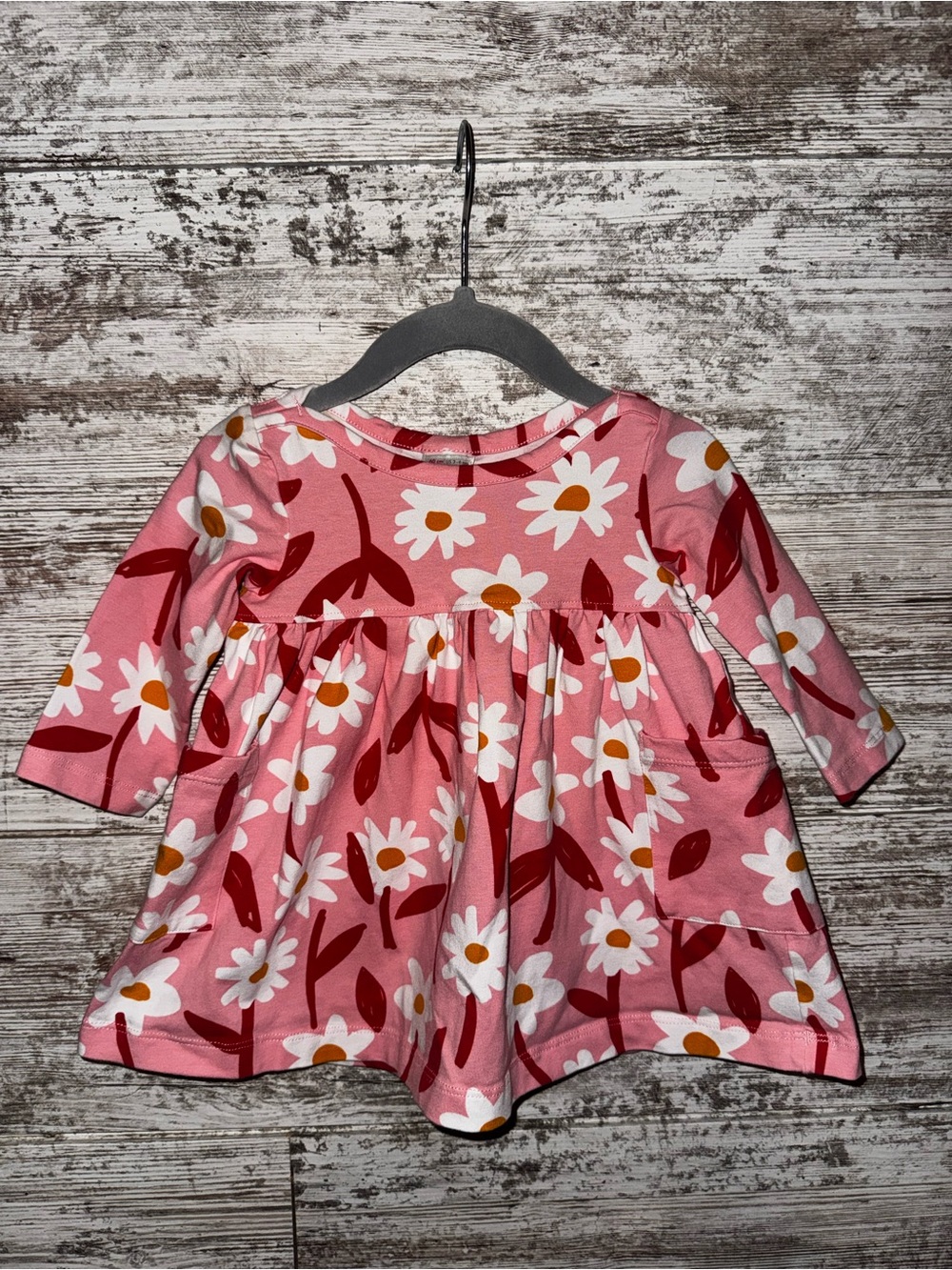 Hanna Andersson Pink Daisy Print Long-Sleeve Dress